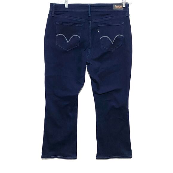 Levis 512 Perfectly Shaping Bootcut Blue Jeans Women 18W Stretch Western Classic - Picture 1 of 10